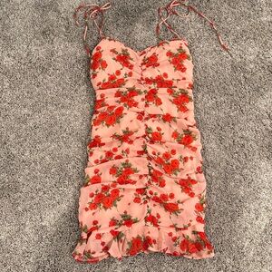 Princess Polly pink floral mini dress US size 6